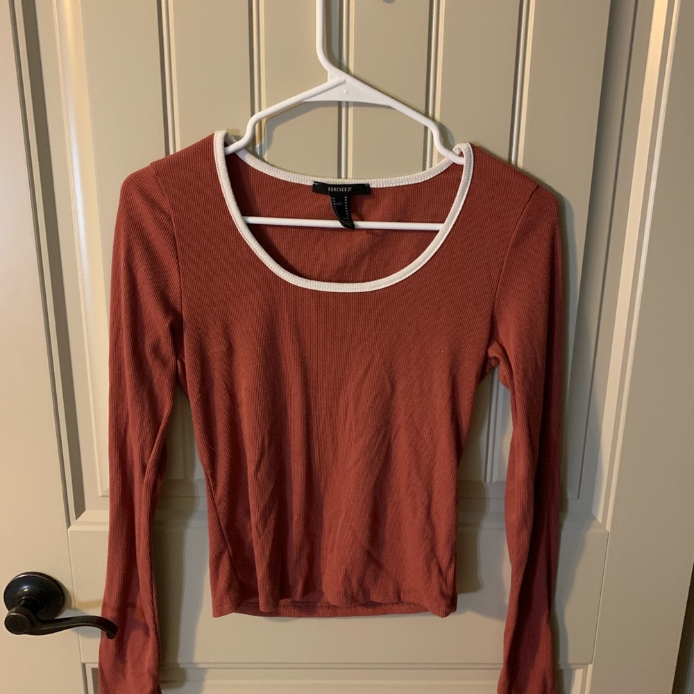 mauve long sleeve forever 21 top